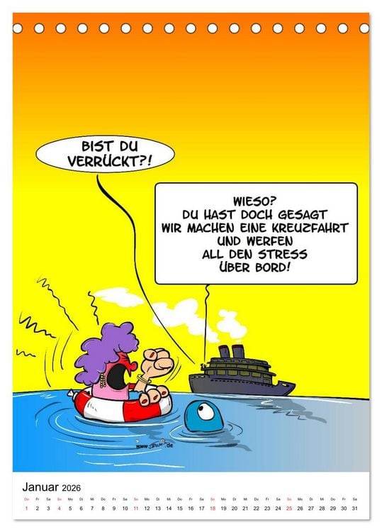 Produktbild: Trumix Cartoons - Nichts geht mehr (Tischkalender 2026 DIN A5 hoch), CALVENDO Monatskalender
