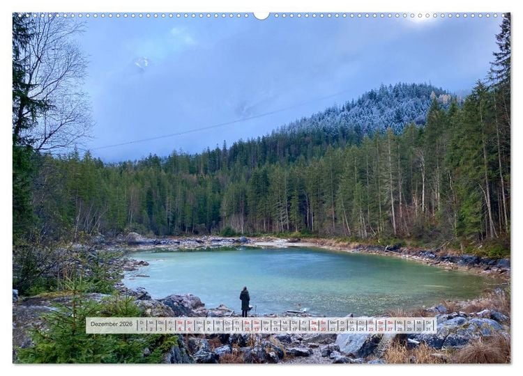 Produktbild: Alpenauszeit - Traumhafte Bergmomente am Wasser (hochwertiger Premium Wandkalender 2026 DIN A2 quer), Kunstdruck in Hochglanz