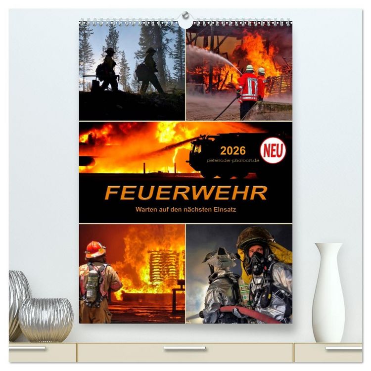 Produktbild: Feuerwehr - Warten auf den n&auml;chsten Einsatz (hochwertiger Premium Wandkalender 2026 DIN A2 hoch), Kunstdruck in Hochglanz