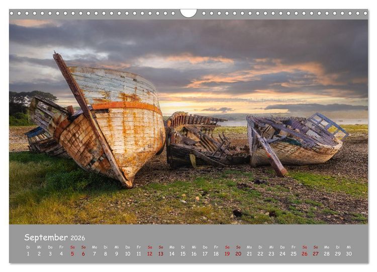 Produktbild: Wracks der Vergangenheit &ndash; Gestrandete Zeugen der Zeit (Wandkalender 2026 DIN A3 quer), CALVENDO Monatskalender