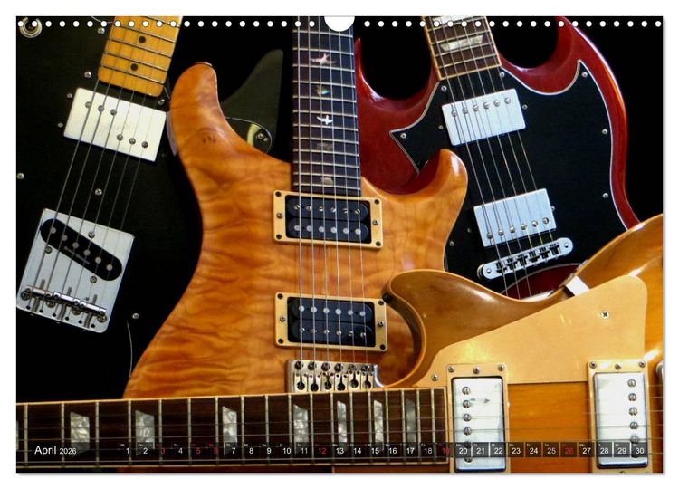 Produktbild: Gitarren Snapshots (Wandkalender 2026 DIN A3 quer), CALVENDO Monatskalender