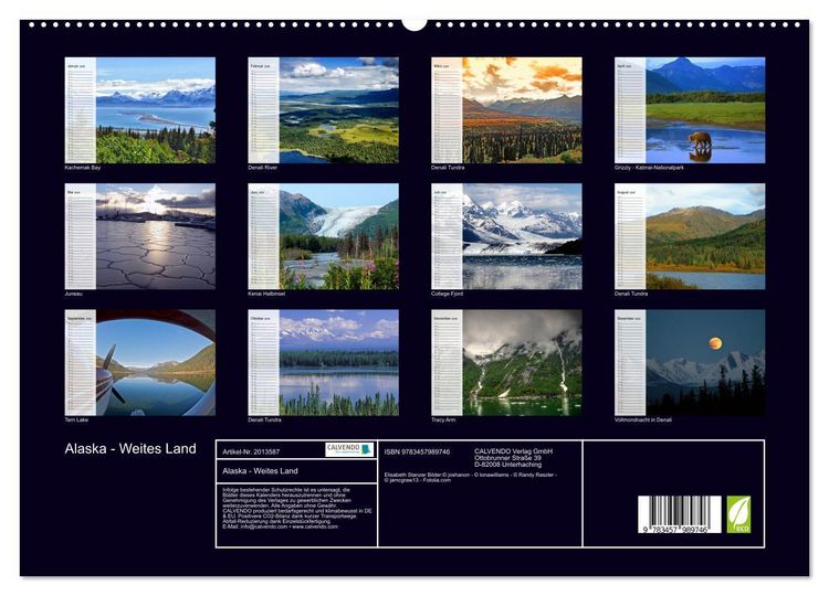 Produktbild: Alaska - Weites Land (hochwertiger Premium Wandkalender 2026 DIN A2 quer), Kunstdruck in Hochglanz