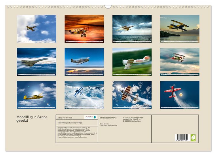 Produktbild: Modellflug in Szene gesetzt (Wandkalender 2026 DIN A2 quer), CALVENDO Monatskalender