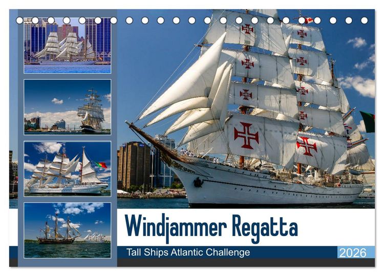 Produktbild: Windjammer-Regatta - Tall Ships Atlantic Challenge (Tischkalender 2026 DIN A5 quer), CALVENDO Monatskalender