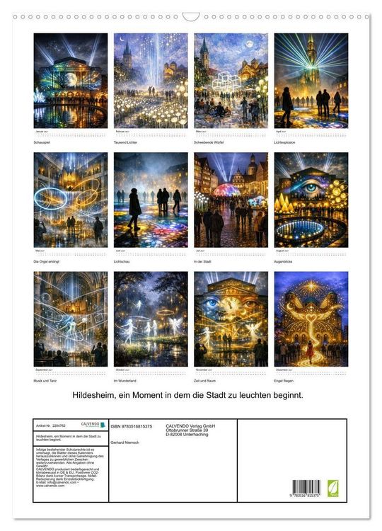 Produktbild: Hildesheim, ein Moment in dem die Stadt zu leuchten beginnt. (Wandkalender 2027 DIN A2 hoch), CALVENDO Monatskalender
