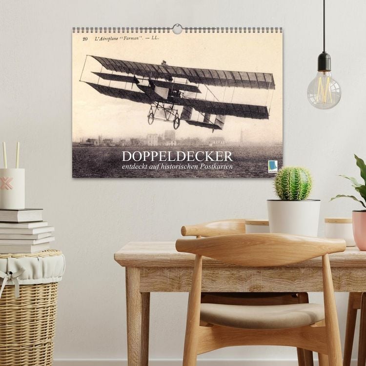 Produktbild: Doppeldecker entdeckt auf historischen Postkarten (Wandkalender 2026 DIN A3 quer), CALVENDO Monatskalender