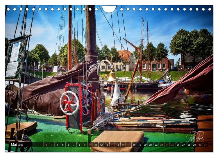 Produktbild: Ostfriesland, die alten H&auml;fen - Greetsiel, Neuharlingersiel, Carolinensiel (Wandkalender 2026 DIN A4 quer), CALVENDO Monatskalender
