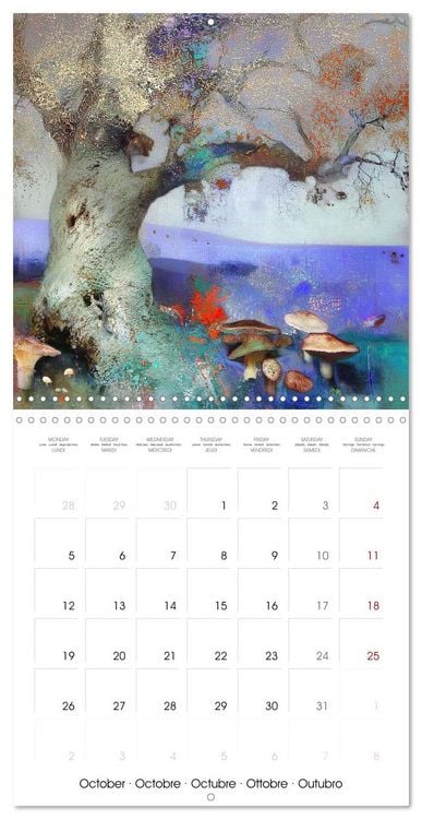 Produktbild: L'ann&eacute;e en bleu-violet (Calendrier mural carr&eacute; 2026 30x30 cm) Calendrier double avec une page pour vos prises de notes