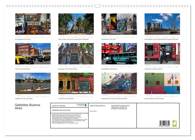 Produktbild: Geliebtes Buenos Aires (Wandkalender 2026 DIN A2 quer), CALVENDO Monatskalender