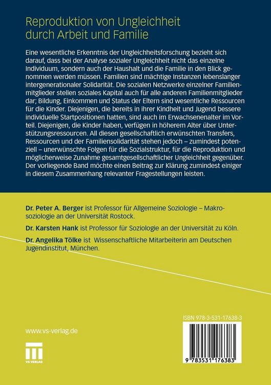 Produktbild: Reproduktion von Ungleichheit durch Arbeit und Familie