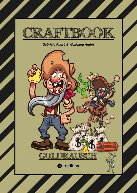 Produktbild: CRAFTBOOK - LUSTIGE AUSMALMOTIVE - NACHZEICHNEN - GUNSLINGER - WANTED - KNIFFLIGE R&Auml;TSEL - WITZIGE AUFGABEN - GOLDMINE - COWBOYS - NUGGETS