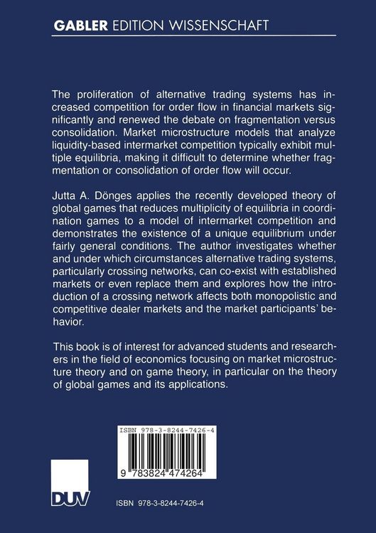 Produktbild: Competition for Order Flow and the Theory of Global Games