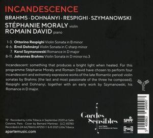 Produktbild: Incandescence: Brahms,Respighi,Dohn&nbsp;nyi,Szymano
