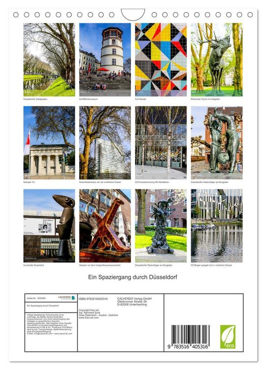 Produktbild: Ein Spaziergang durch D&uuml;sseldorf (Wandkalender 2026 DIN A4 hoch), CALVENDO Monatskalender