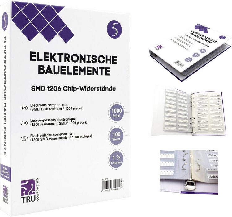 Produktbild: TRU COMPONENTS TC-6869416 TC-6869416 Sortiments-Album SMD 1206 0.25W 1% 1000 Teile