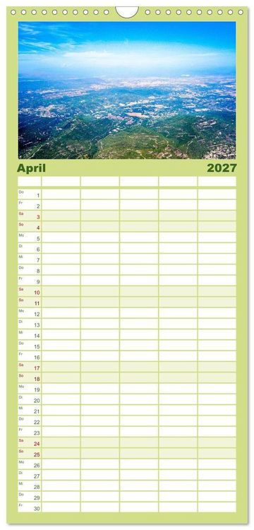 Produktbild: Familienplaner 2027 - Montserrat Wanderung mit 5 Spalten (Wandkalender, 21 x 45 cm) CALVENDO