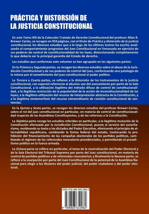 Produktbild: Pr&aacute;ctica y distorsi&oacute;n de la justicia constitucional. Tomo XIII. Colecci&oacute;n Tratado de Derecho Constitucional