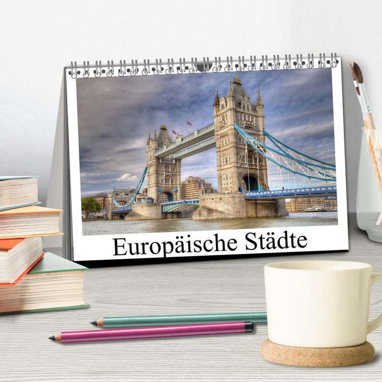 Produktbild: Europ&auml;ische St&auml;dte (Tischkalender 2026 DIN A5 quer), CALVENDO Monatskalender
