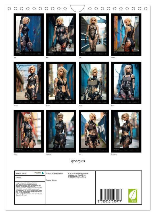 Produktbild: Cybergirls (Wandkalender 2026 DIN A4 hoch), CALVENDO Monatskalender