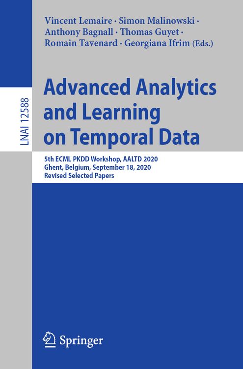 Produktbild: Advanced Analytics and Learning on Temporal Data