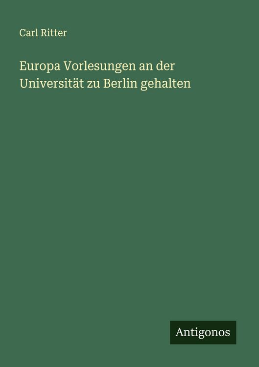 Produktbild: Europa Vorlesungen an der Universit&auml;t zu Berlin gehalten
