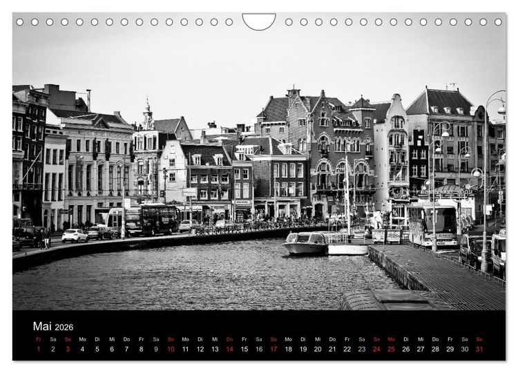 Produktbild: Amsterdam 2026 (Wandkalender 2026 DIN A4 quer), CALVENDO Monatskalender