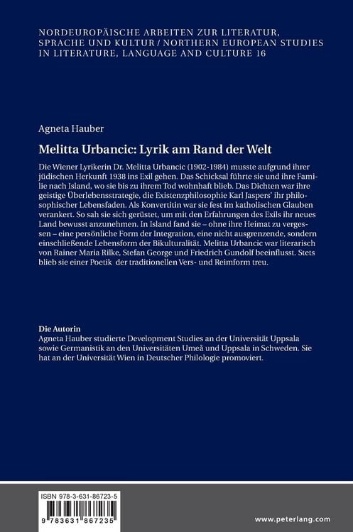 Produktbild: Melitta Urbancic: Lyrik am Rand der Welt