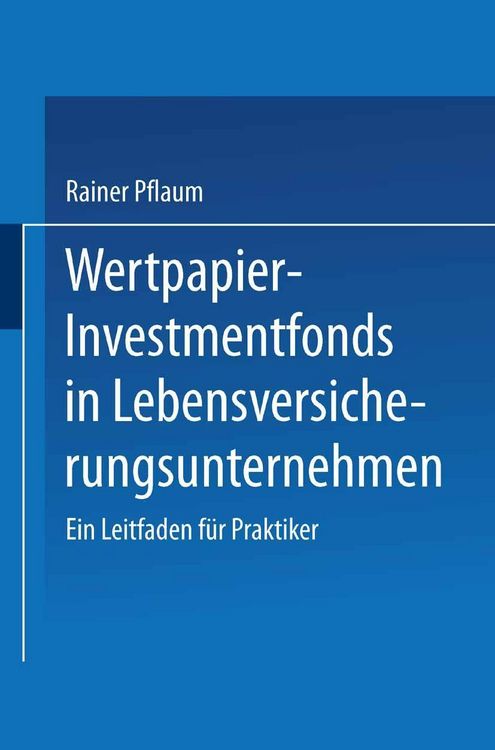 Produktbild: Wertpapier-Investmentfonds in Lebensversicherungsunternehmen
