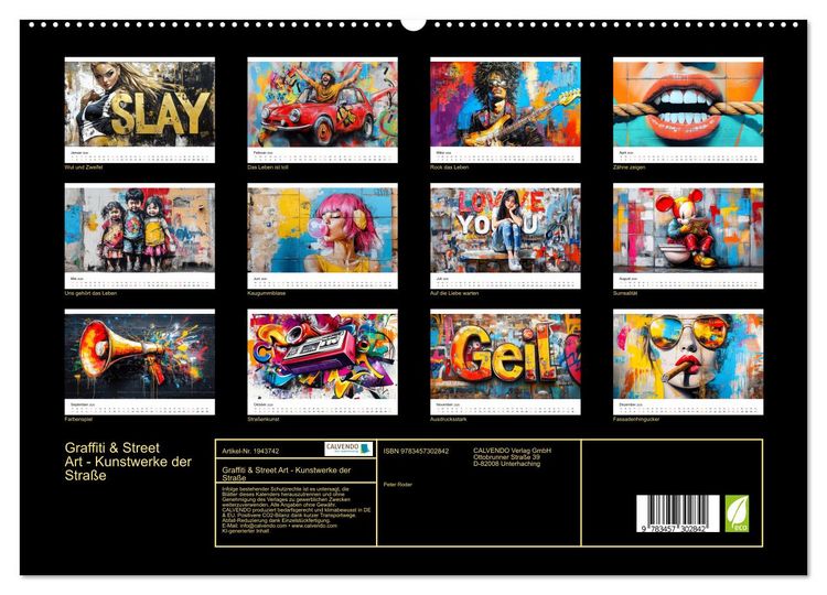 Produktbild: Graffiti & Street Art - Kunstwerke der Stra&szlig;e (hochwertiger Premium Wandkalender 2026 DIN A2 quer), Kunstdruck in Hochglanz