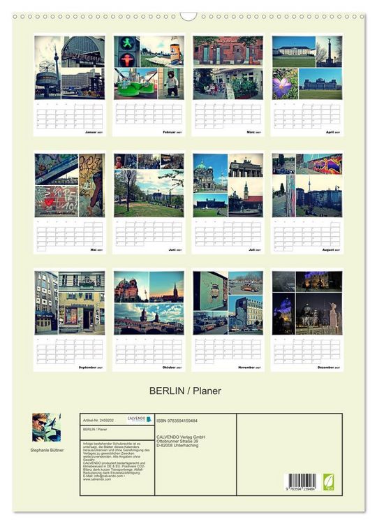 Produktbild: BERLIN / Planer (Wandkalender 2027 DIN A2 hoch), CALVENDO Monatskalender
