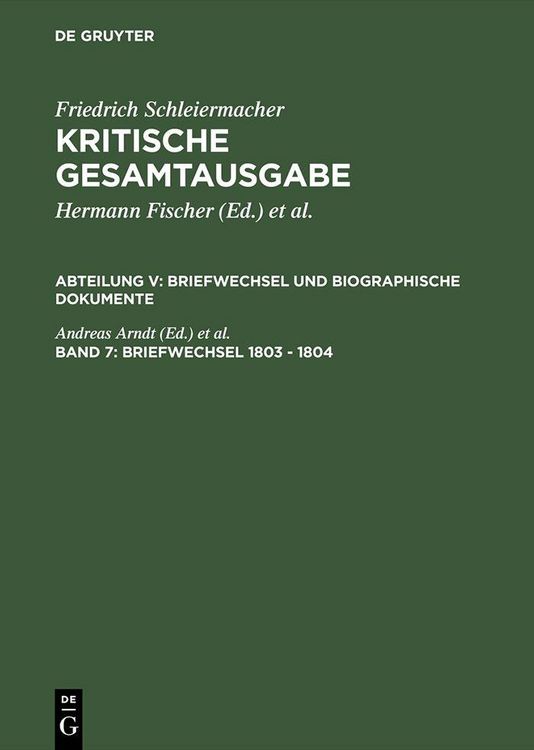 Produktbild: Briefwechsel 1803 - 1804