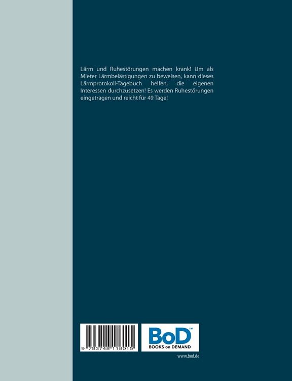 Produktbild: L&auml;rmprotokoll-Tagebuch bei L&auml;rmbel&auml;stigung und Ruhest&ouml;rung