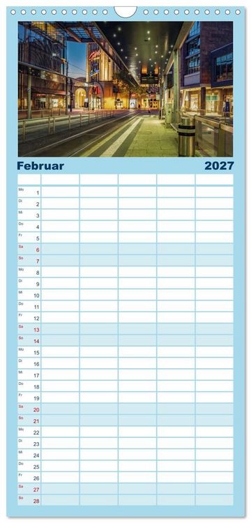 Produktbild: Familienplaner 2027 - Chemnitz zur blauen Stunde mit 5 Spalten (Wandkalender, 21 x 45 cm) CALVENDO