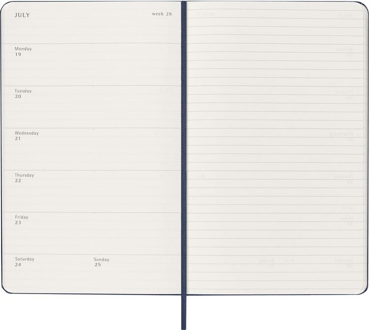 Produktbild: Moleskine 18 Monate Wochen 26/27 L/A5, 1W=1S Geb Saphir