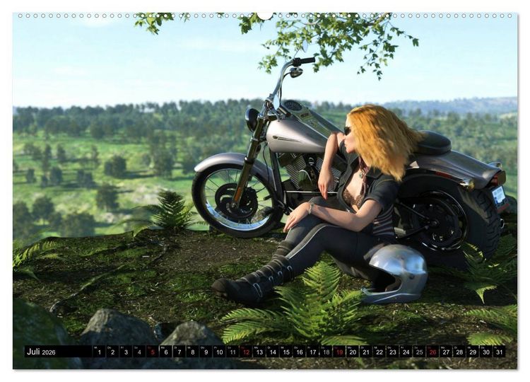 Produktbild: Frauen und Traumbikes (hochwertiger Premium Wandkalender 2026 DIN A2 quer), Kunstdruck in Hochglanz
