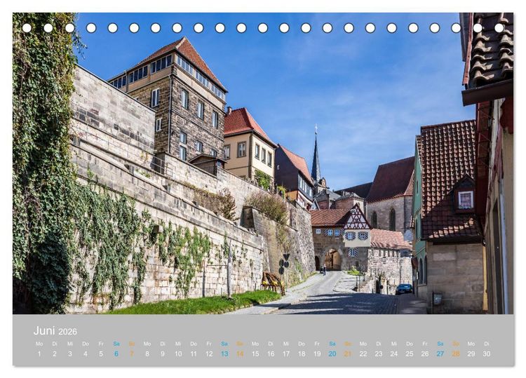 Produktbild: Kronach - drei Fl&uuml;sse und eine Festung (Tischkalender 2026 DIN A5 quer), CALVENDO Monatskalender