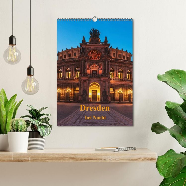 Produktbild: Dresden bei Nacht (Wandkalender 2026 DIN A3 hoch), CALVENDO Monatskalender