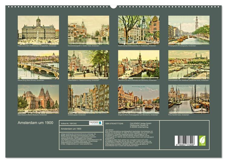 Produktbild: Amsterdam um 1900 (hochwertiger Premium Wandkalender 2026 DIN A2 quer), Kunstdruck in Hochglanz