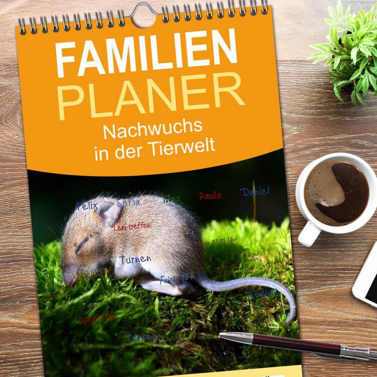 Produktbild: Familienplaner 2026 - Nachwuchs in der Tierwelt mit 5 Spalten (Wandkalender, 21 x 45 cm) CALVENDO