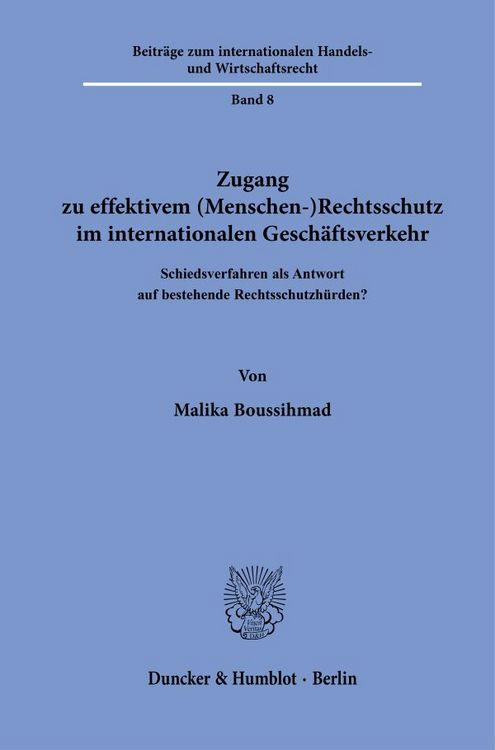 Produktbild: Zugang zu effektivem (Menschen-)Rechtsschutz im internationalen Gesch&auml;ftsverkehr