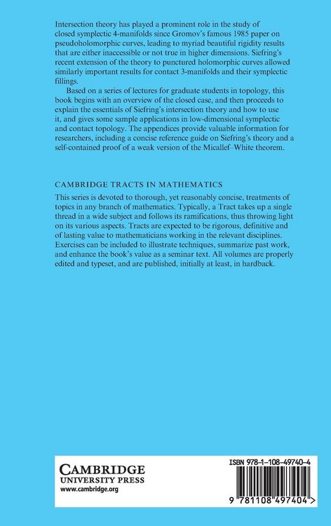 Produktbild: Lectures on Contact 3-Manifolds, Holomorphic Curves and Intersection Theory