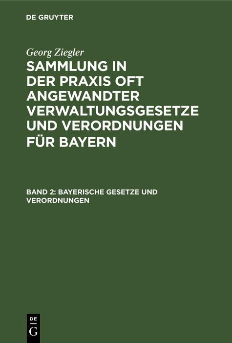 Produktbild: Bayerische Gesetze und Verordnungen