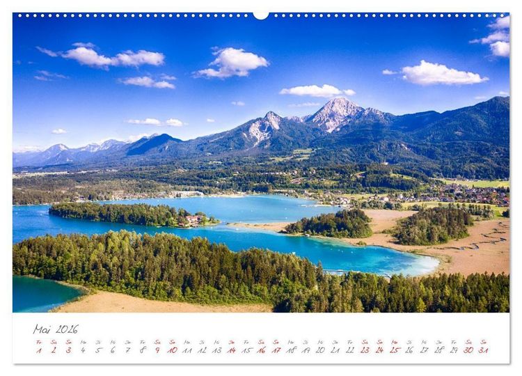 Produktbild: Der wundersch&ouml;ne Faaker See in K&auml;rnten (hochwertiger Premium Wandkalender 2026 DIN A2 quer), Kunstdruck in Hochglanz