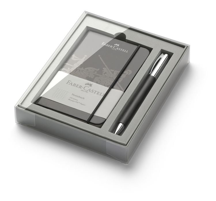 Produktbild: Faber-Castell Kugelschreiber AMBITION Edelharz, Geschenkset schwarz