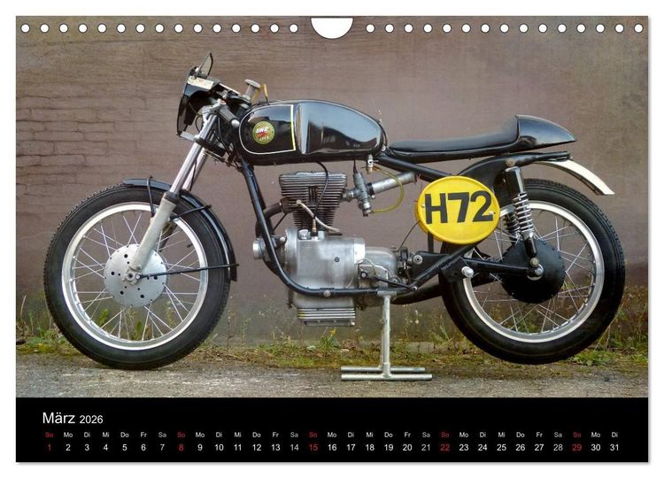 Produktbild: Motorrad Oldtimer (Wandkalender 2026 DIN A4 quer), CALVENDO Monatskalender