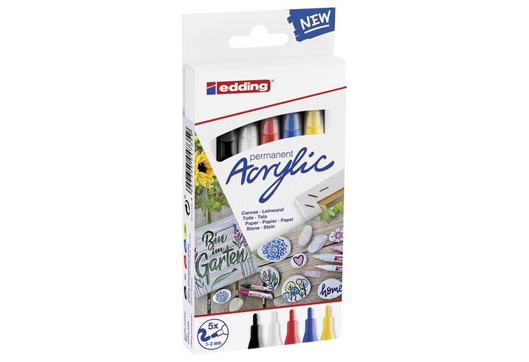 Produktbild: edding 5300 Acrylmarker fein 5er-Set basic