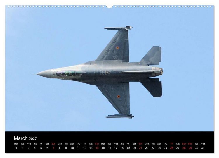 Produktbild: General Dynamics F-16 Fighting Falcon (High Quality Premium Wall Calendar 2027 DIN A2 landscape),CALVENDO 12 Month Wall Calendar