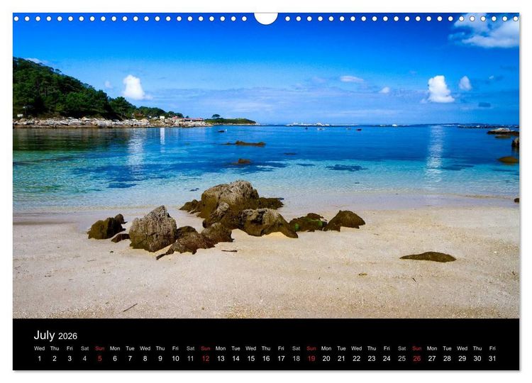 Produktbild: Beaches of Galicia (Wall Calendar 2026 DIN A3 landscape), CALVENDO 12 Month Wall Calendar