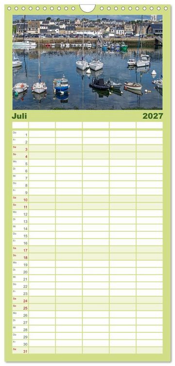 Produktbild: Familienplaner 2027 - Cote Sauvage. Wilde Atlantikk&uuml;ste der Bretagne. mit 5 Spalten (Wandkalender, 21 x 45 cm) CALVENDO