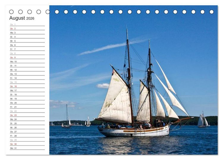 Produktbild: Historische Segelschiffe auf der Ostsee (Tischkalender 2026 DIN A5 quer), CALVENDO Monatskalender